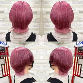 ショート カラー "PEPPU "所属・派手髪、ハイトーン ショートヘアShinのヘアスタイル