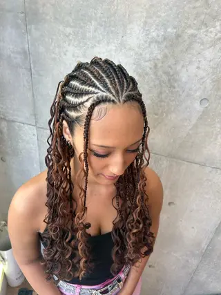 ロング ヘアアレンジ HONEY TRAP!所属・はるる🪮✨ ブレイズ海外ヘアのヘアスタイル