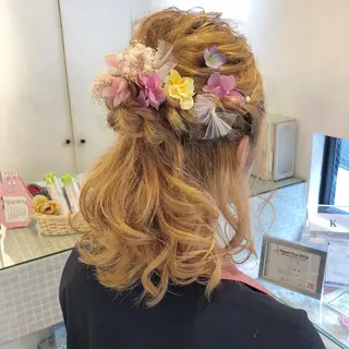 ミディアム ヘアアレンジ ✨韓国風カット/艶髪 カラー✨yumeのヘアスタイル