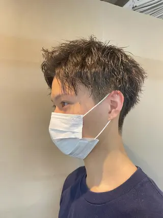 ショート パーマ メンズ Men's hair salon First 中百舌鳥店所属・First なかもず 店 YUKIのヘアスタイル