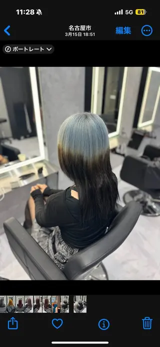 セミロング ❤️‍🔥シールエク ＋カラー京❤️‍🔥のヘアスタイル