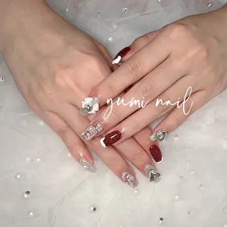 ネイル Shineジェル& チップ長さだしのネイルデザイン