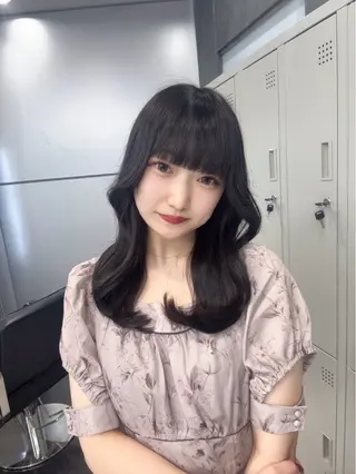 ミディアム カラー 韓国ヘア🖤/透明感 shihoのヘアスタイル