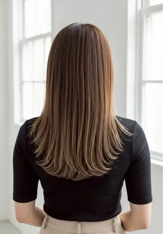 セミロング カラー 土肥 美羽のヘアスタイル