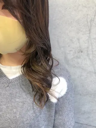 セミロング カラー ヘアアレンジ rii-🩰 トレンド韓国ヘアのヘアスタイル