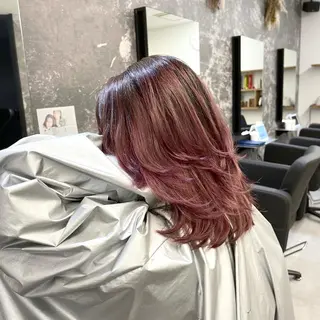 ミディアム カラー ヘアアレンジ アンドウ ユウ/ レイヤーカット/韓国のヘアスタイル