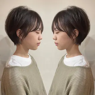 ショート カラー 京都大人女性ショート 徒歩1分/秋山のヘアスタイル