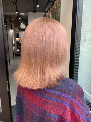 ミディアム カラー ヘアアレンジ kei/透明感カラー /ベージュ/髪質改善のヘアスタイル