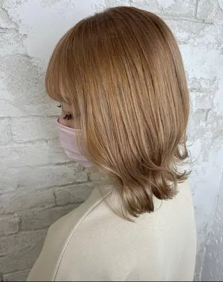 ミディアム カラー 🎀モテ髪ミルクティ ー🎀yasunaのヘアスタイル