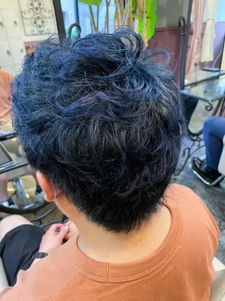 ショート カラー パーマ ヘアアレンジ メンズ 表参道Lise おおいしおりのヘアスタイル