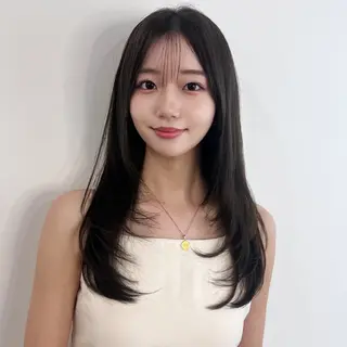 ロング カラー 透明感×髪質改善🧸 韓国ヘア　武田涼のヘアスタイル