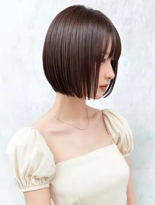 ショート カラー 莉乃/縮毛矯正/髪質 改善/艶カラーのヘアスタイル