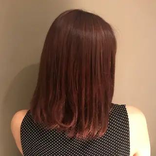 ミディアム カラー ボブ/透明感カラー 岸本涼奈のヘアスタイル