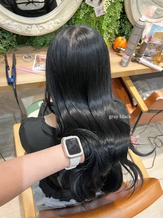 セミロング しゅり/韓国艶カラー 🩶🫧エクステ🎀のヘアスタイル