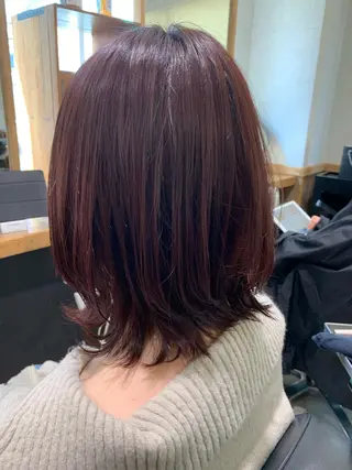ミディアム カラー ノグチ ナツコのヘアスタイル