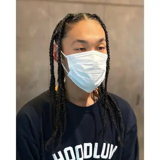 ミディアム カラー パーマ ヘアアレンジ メンズ キッズ BRAIDS💎愛子 大人ハイライト💎のヘアスタイル