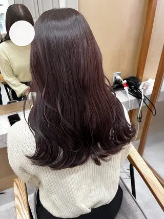 セミロング カラー ヘアアレンジ 🥀暖色韓国ヘア💕 保科侑花のヘアスタイル