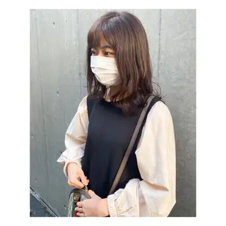 ミディアム カラー 菊池大一 溝の口パーマのヘアスタイル