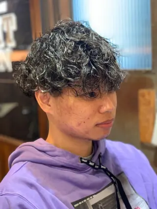 ショート パーマ メンズ BINGO HAIR WORKS 【ビンゴヘアワークス】所属・🎱メンズフェード 特化HYOGA🎱のヘアスタイル