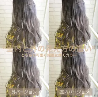 セミロング カラー ヘアアレンジ エクステの神様 ▫️原島ユウヤ▫️のヘアスタイル