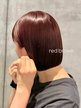 セミロング カラー ヘアアレンジ 暖色ダブルカラーボブ レイヤー🌈AINAのヘアスタイル