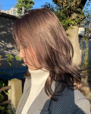 セミロング カラー ハイトーン/ブリーチ /ウルフ⛓️MAKIのヘアスタイル