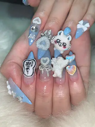 ネイル NES NAIL所属・さゆり￤推しキャラ ￤ロングネイル🩷のネイルデザイン