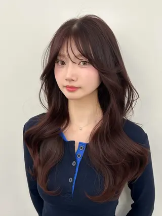 ロング カラー 韓国ヘア/顔周り ヘアセット/加藤優里のヘアスタイル