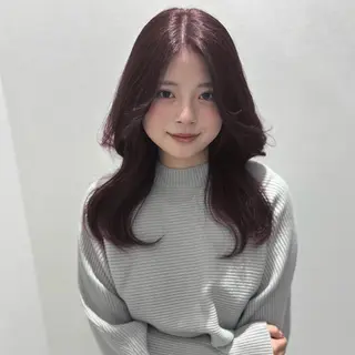 ロング カラー ヘアアレンジ ブリーチなし暖色🥀 レイヤーカットひのきのヘアスタイル