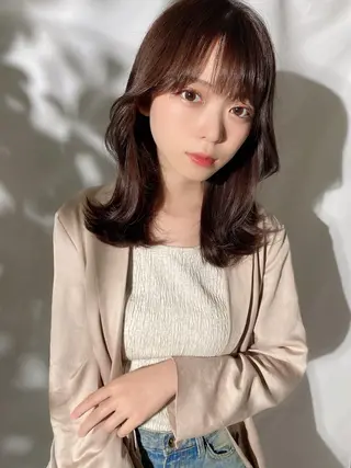 セミロング 古川新太郎 くびれヘア小顔カットのヘアスタイル
