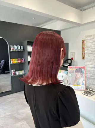 ミディアム JILL    hair所属・maki💖 ボブ/縮毛矯正のヘアスタイル