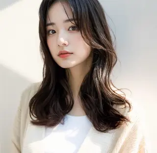 ロング カラー コウ チホウのヘアスタイル