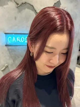 セミロング カラー ヘアアレンジ 暖色ダブルカラーボブ レイヤー🌈AINAのヘアスタイル