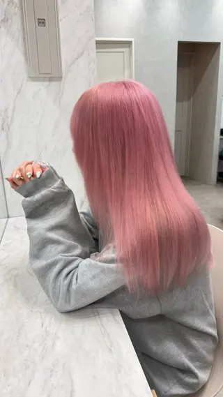 セミロング カラー ダブルカラー 韓国レイヤーKYONのヘアスタイル