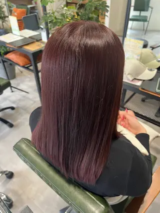 ミディアム カラー 艶カラー透明感カラー 暖色カラー佐藤舞花のヘアスタイル