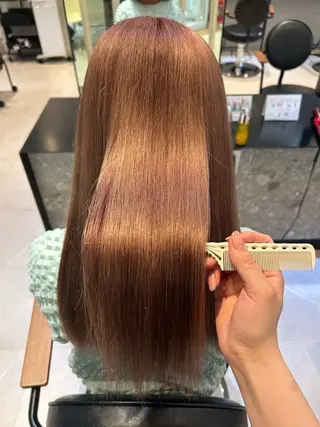 セミロング カラー 縮毛矯正/カット/ 韓国ヘア/蛯原🍤のヘアスタイル