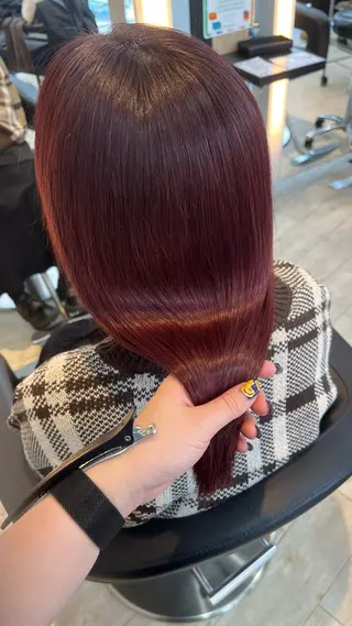 セミロング カラー ブリーチ/髪質改善/ ハイトーン/暖色のヘアスタイル