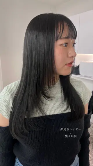 セミロング ✨ブリーチ/顔周り レイヤー¦YUKA✨のヘアスタイル