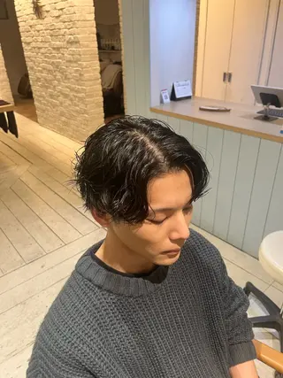 パーマ メンズ BLUE       hair&Life所属・メンズ特化 山崎  蓮のヘアスタイル