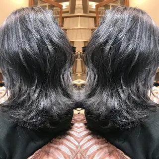 セミロング カラー シールエクステ⭐️ オオミタクヤのヘアスタイル