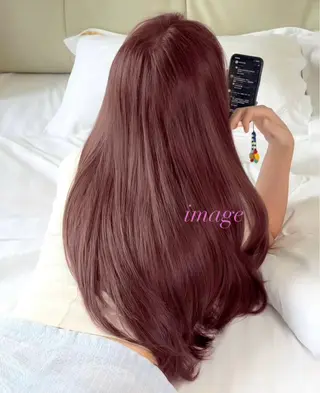 カラー aku💞韓国風🩷 ピンクカラー🎀🩷のヘアスタイル