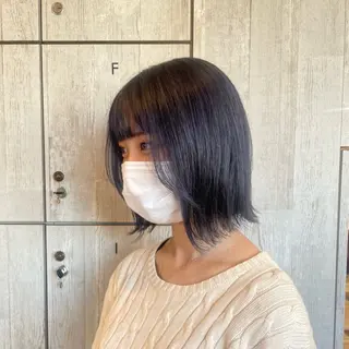 ミディアム 夏向/ハイトーン /パーマのヘアスタイル