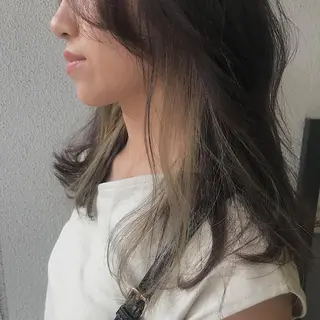 セミロング カラー ヘアアレンジ マツエク・マツパ Kawaguchi Arisaのヘアスタイル