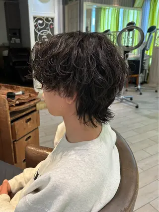 パーマ メンズ 増渕 駿介のヘアスタイル