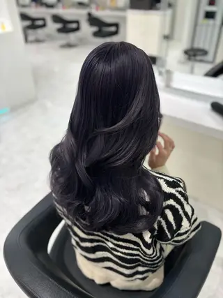 ロング カラー ヘアアレンジ 🫧透明感ラベンダー 似合わせ🫧あい🫧のヘアスタイル