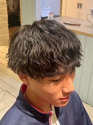 パーマ メンズ BLUE       hair&Life所属・メンズ特化 山崎  蓮のヘアスタイル