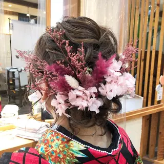 セミロング カラー ヘアアレンジ ✨🌿大人可愛い愛さ れhair🌿✨松本のヘアスタイル