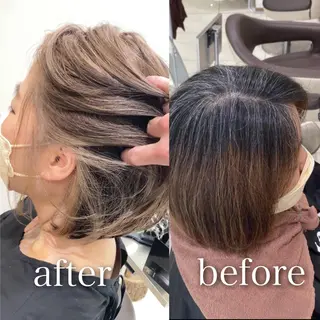 ショート カラー 前髪縮毛矯正 高野開弦ハイトーンのヘアスタイル