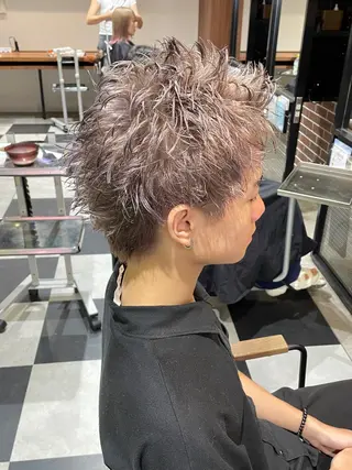 ショート カラー メンズ 毛流れパーマ/ フェード/怜哉のヘアスタイル