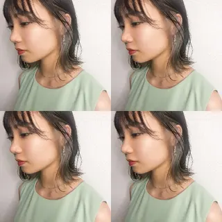 ミディアム カラー ヘアアレンジ 竹内啓太 ボブのヘアスタイル